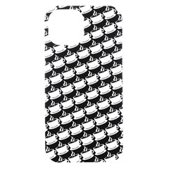 Stylish Coffee Cup Pattern Iphone 15 Black Uv Print Pc Hardshell Case by ExtraGoodSauce