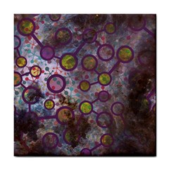 Abstract Molecular Space Art Tile Coaster by ExtraGoodSauce