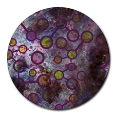 Abstract Molecular Space Art Round Mousepad by ExtraGoodSauce