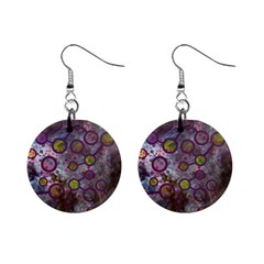 Abstract Molecular Space Art Mini Button Earrings