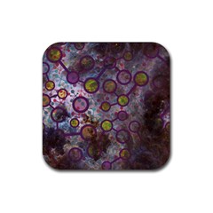 Abstract Molecular Space Art Rubber Coaster (square) by ExtraGoodSauce