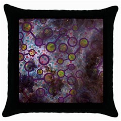 Abstract Molecular Space Art Throw Pillow Case (black) by ExtraGoodSauce