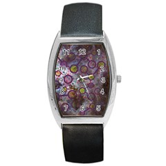 Abstract Molecular Space Art Barrel Style Metal Watch