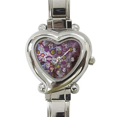 Abstract Molecular Space Art Heart Italian Charm Watch