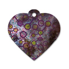 Abstract Molecular Space Art Dog Tag Heart (One Side)