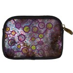 Abstract Molecular Space Art Digital Camera Leather Case Back