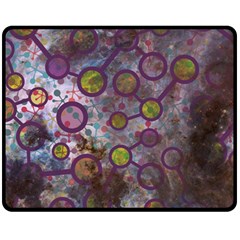 Abstract Molecular Space Art Fleece Blanket (medium) by ExtraGoodSauce