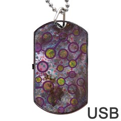 Abstract Molecular Space Art Dog Tag Usb Flash (one Side) by ExtraGoodSauce