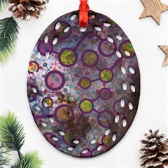 Abstract Molecular Space Art Oval Filigree Ornament (two Sides)