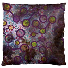 Abstract Molecular Space Art Large Cushion Case (one Side) by ExtraGoodSauce