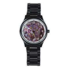 Abstract Molecular Space Art Stainless Steel Round Watch by ExtraGoodSauce