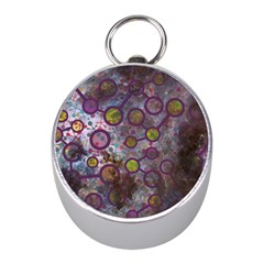 Abstract Molecular Space Art Mini Silver Compasses by ExtraGoodSauce