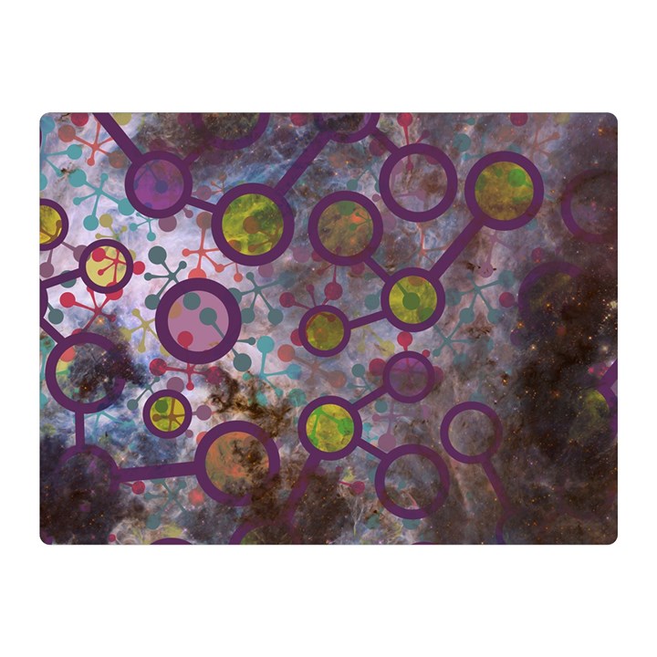 Abstract Molecular Space Art Two Sides Premium Plush Fleece Blanket (Mini)