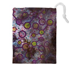 Abstract Molecular Space Art Drawstring Pouch (4xl) by ExtraGoodSauce