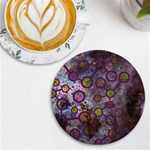 Abstract Molecular Space Art UV Print Round Tile Coaster Front