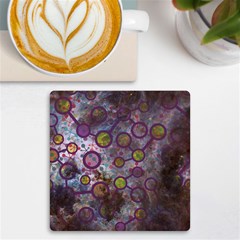 Abstract Molecular Space Art Uv Print Square Tile Coaster  by ExtraGoodSauce