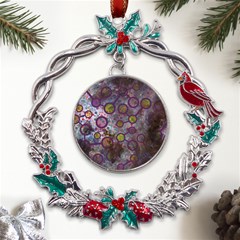 Abstract Molecular Space Art Metal X mas Wreath Holly Leaf Ornament by ExtraGoodSauce