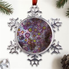 Abstract Molecular Space Art Metal Large Snowflake Ornament by ExtraGoodSauce