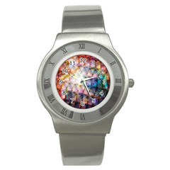 Cosmic Owls Pattern Stainless Steel Watch by ExtraGoodSauce