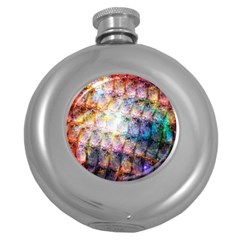 Cosmic Owls Pattern Round Hip Flask (5 Oz) by ExtraGoodSauce