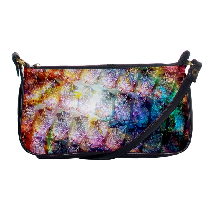 Cosmic Owls Pattern Shoulder Clutch Bag