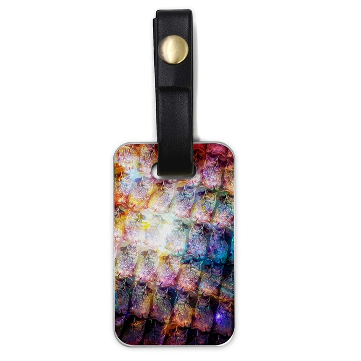 Cosmic Owls Pattern Luggage Tag (one side)