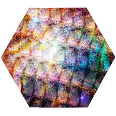 Cosmic Owls Pattern Wooden Puzzle Hexagon