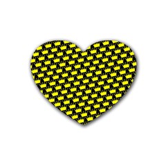 Royalty Inspired Crown Pattern Rubber Coaster (heart) by ExtraGoodSauce