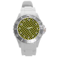 Royalty Inspired Crown Pattern Round Plastic Sport Watch (l) by ExtraGoodSauce