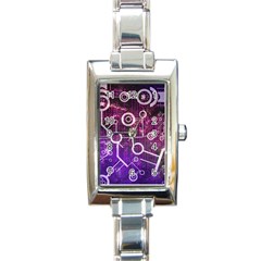 Cosmic Network Geometric Art Rectangle Italian Charm Watch