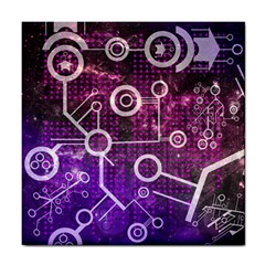 Cosmic Network Geometric Art Tile Coaster