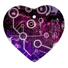 Cosmic Network Geometric Art Ornament (Heart)