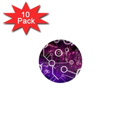 Cosmic Network Geometric Art 1  Mini Buttons (10 pack) 