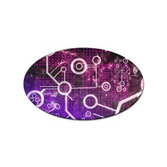 Cosmic Network Geometric Art Sticker (Oval)