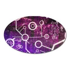 Cosmic Network Geometric Art Oval Magnet