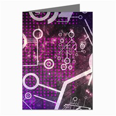 Cosmic Network Geometric Art Greeting Cards (Pkg of 8)