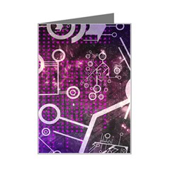 Cosmic Network Geometric Art Mini Greeting Card