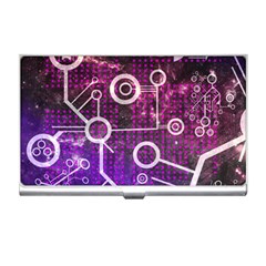 Cosmic Network Geometric Art Business Card Holder