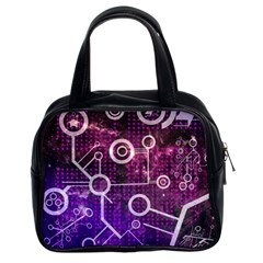 Cosmic Network Geometric Art Classic Handbag (Two Sides)