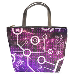 Cosmic Network Geometric Art Bucket Bag