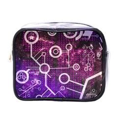 Cosmic Network Geometric Art Mini Toiletries Bag (One Side)