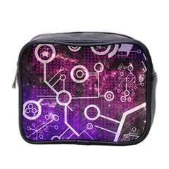 Cosmic Network Geometric Art Mini Toiletries Bag (Two Sides)