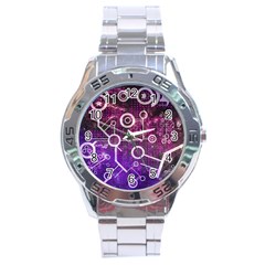 Cosmic Network Geometric Art Stainless Steel Analogue Watch