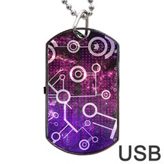 Cosmic Network Geometric Art Dog Tag USB Flash (Two Sides)