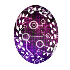 Cosmic Network Geometric Art Ornament (Oval Filigree)