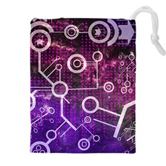 Cosmic Network Geometric Art Drawstring Pouch (4XL)