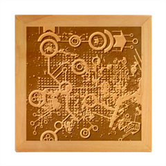 Cosmic Network Geometric Art Wood Photo Frame Cube by ExtraGoodSauce