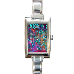 Abstract Tech Galaxy Design Rectangle Italian Charm Watch by ExtraGoodSauce