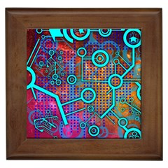 Abstract Tech Galaxy Design Framed Tile by ExtraGoodSauce