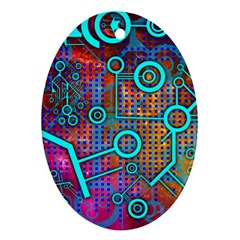 Abstract Tech Galaxy Design Ornament (oval) by ExtraGoodSauce